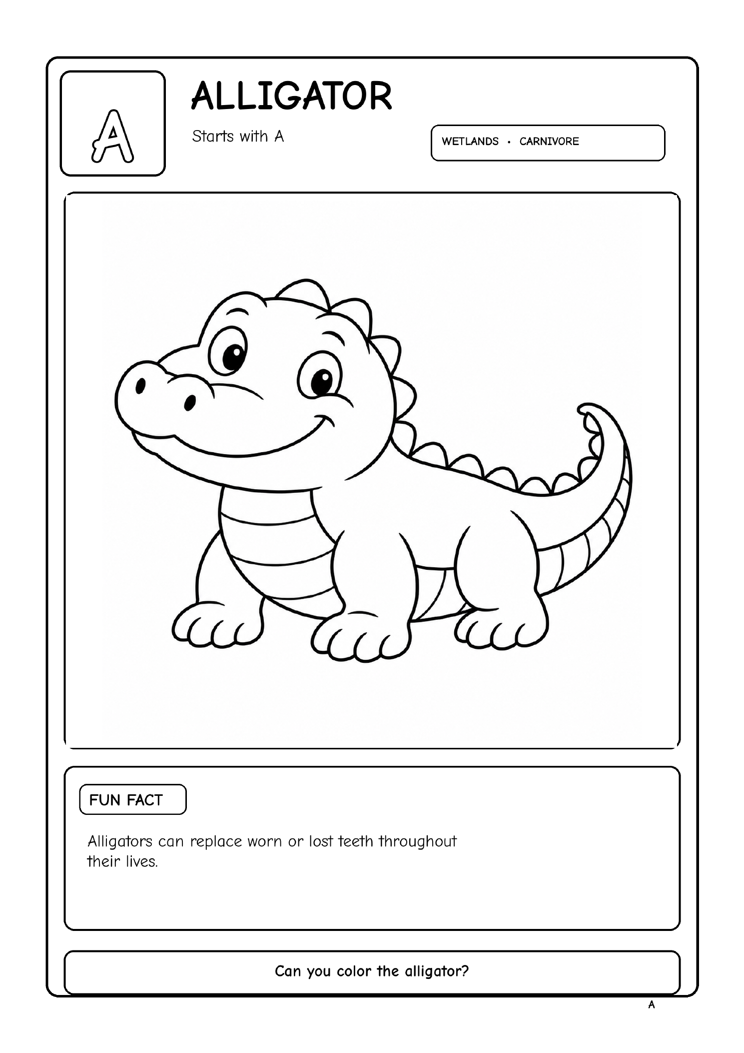 Land Animal Alphabet Adventures sample page 1
